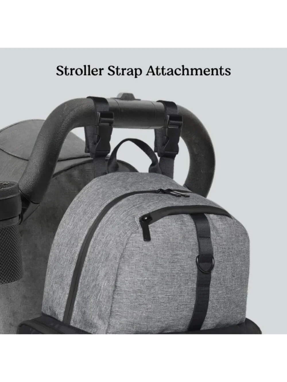 Unisex Adult Diaper Backpack, Stylish Dark Grey & Black, Convenient Day Pack